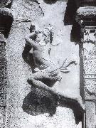 unknow artist Durga and the demon.  Mahisasaramardini-cave Mahabalipuram oil painting reproduction